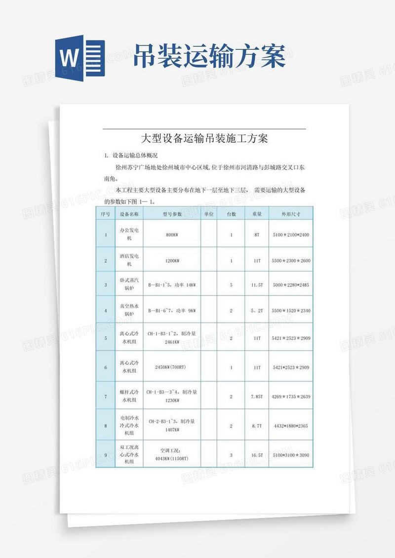 好用的大型设备运输吊装施工方案