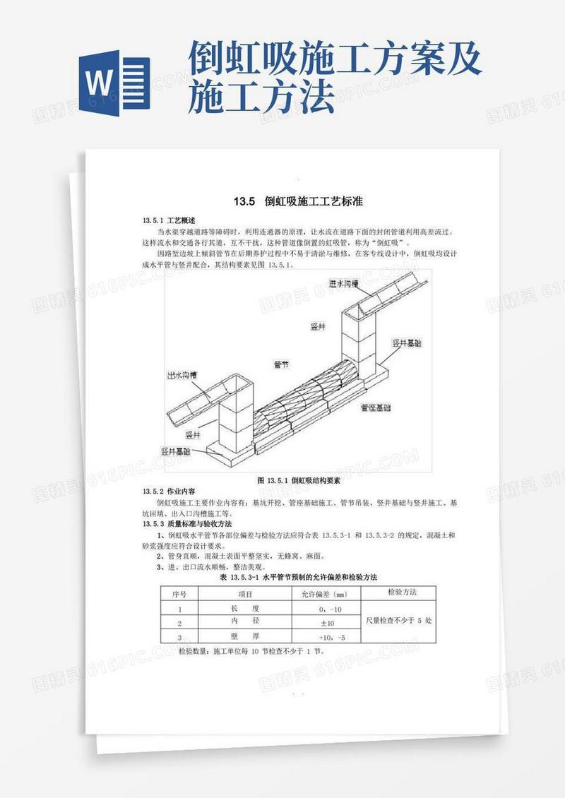 简洁的倒虹吸施工工艺