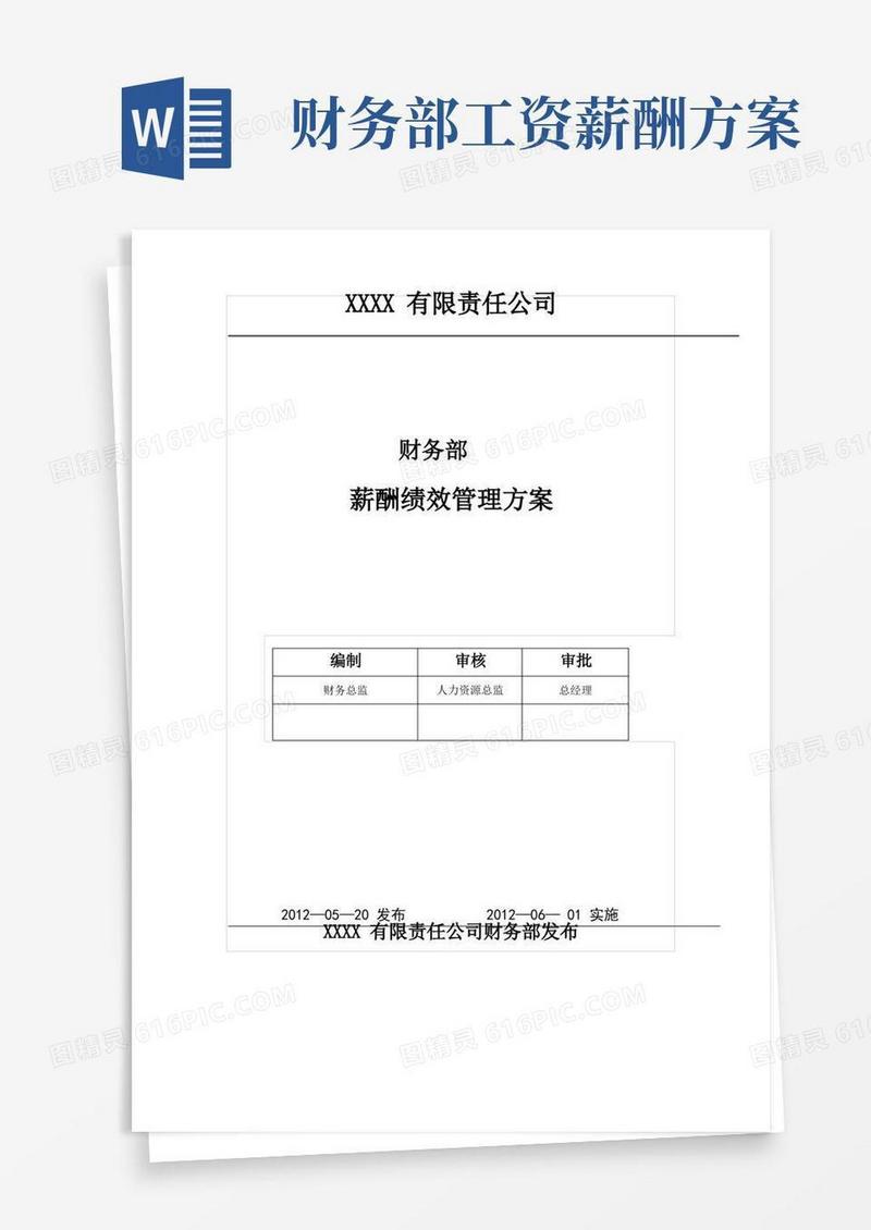 简易版财务部薪酬绩效管理方案