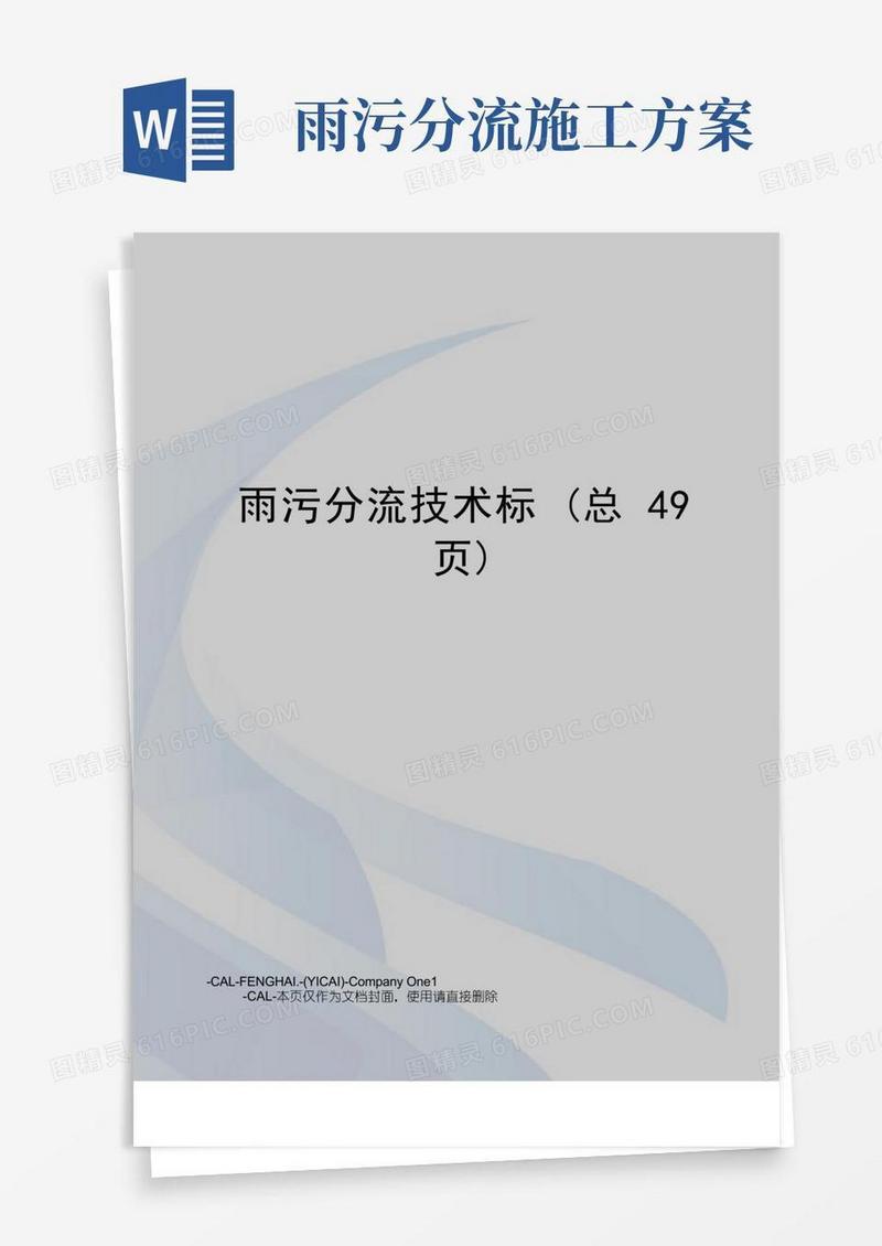 雨污分流技术标(总49页)