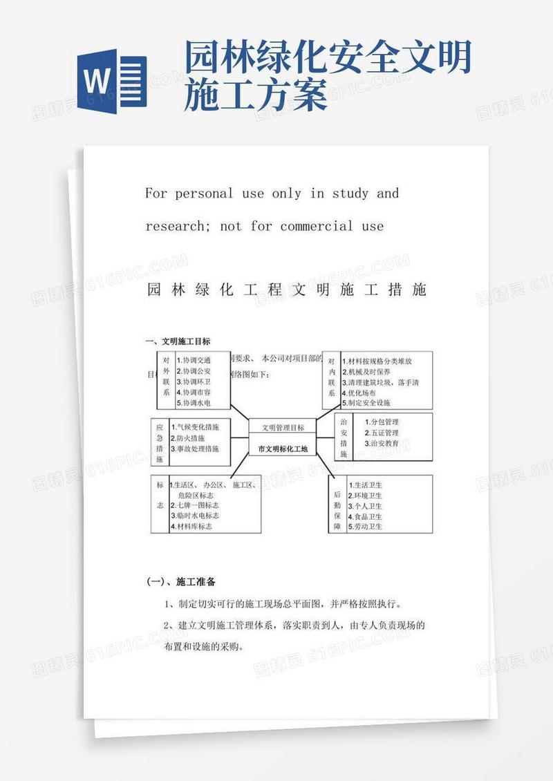 园林绿化工程文明施工措施