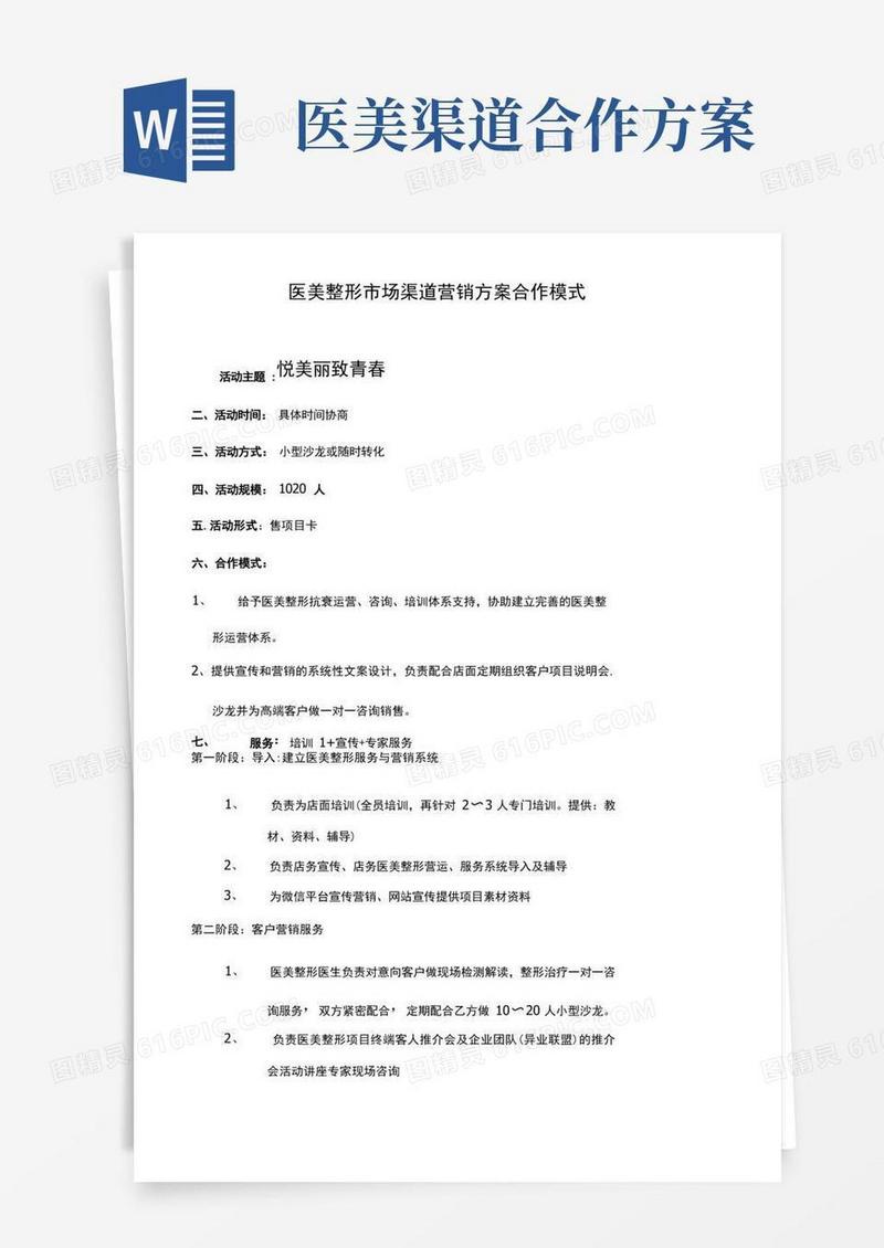 医美整形市场渠道营销方案合作模式