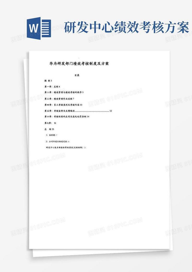 华为研发部门绩效考核制度及方案经典