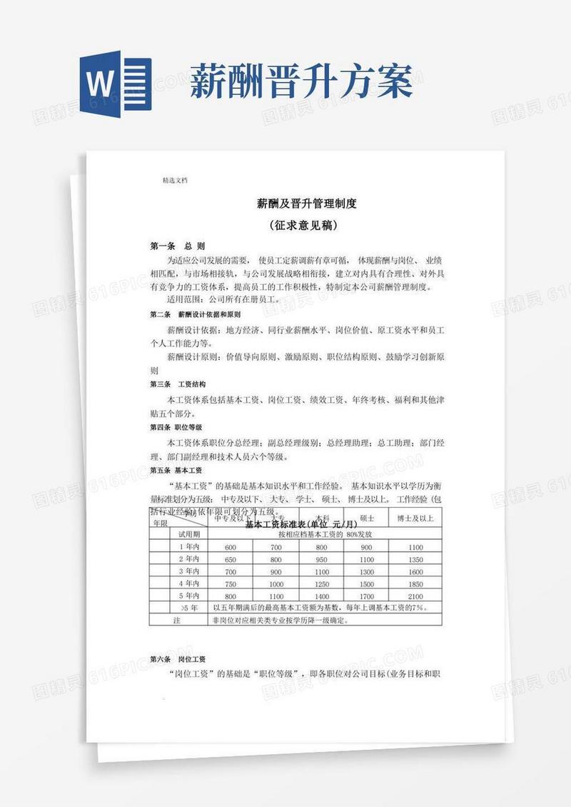 薪酬及晋升管理制度