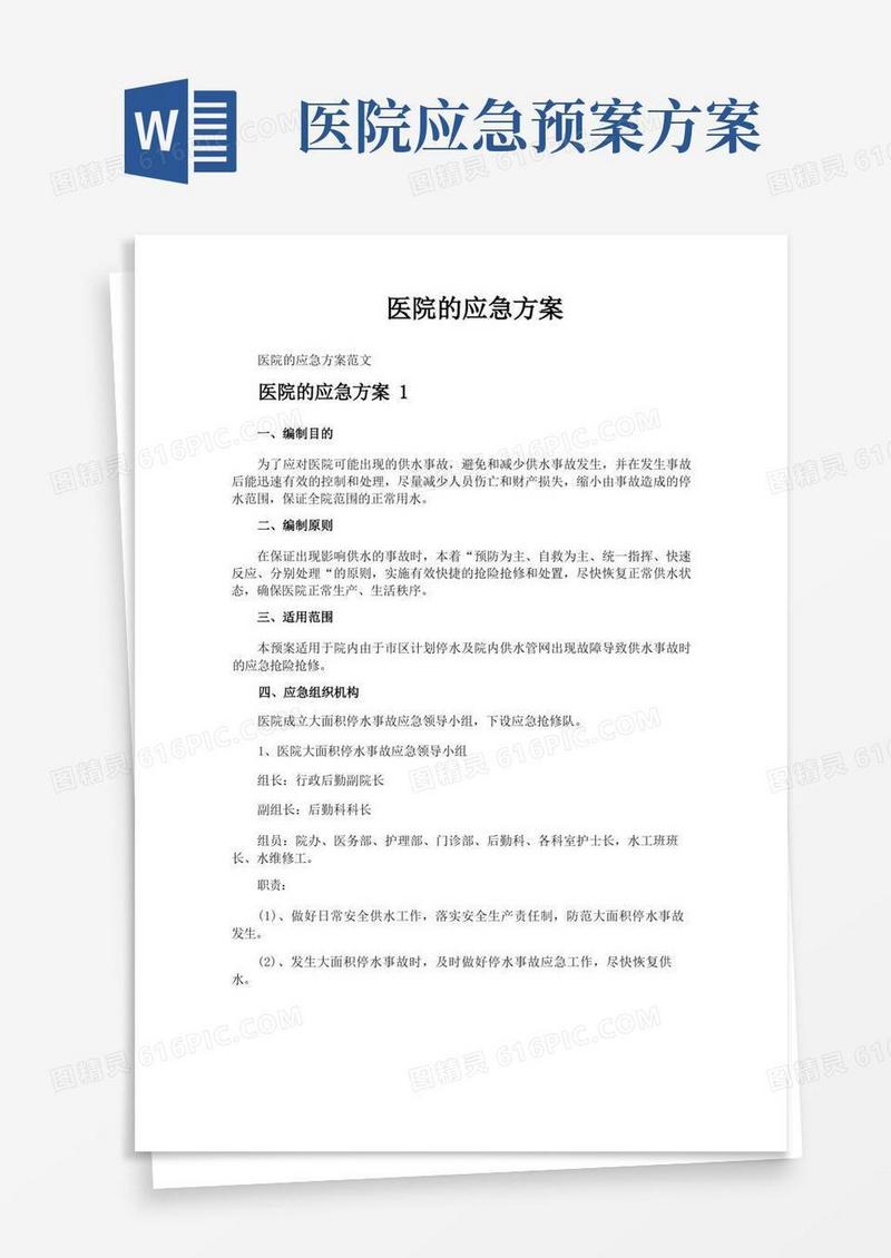 医院的应急方案