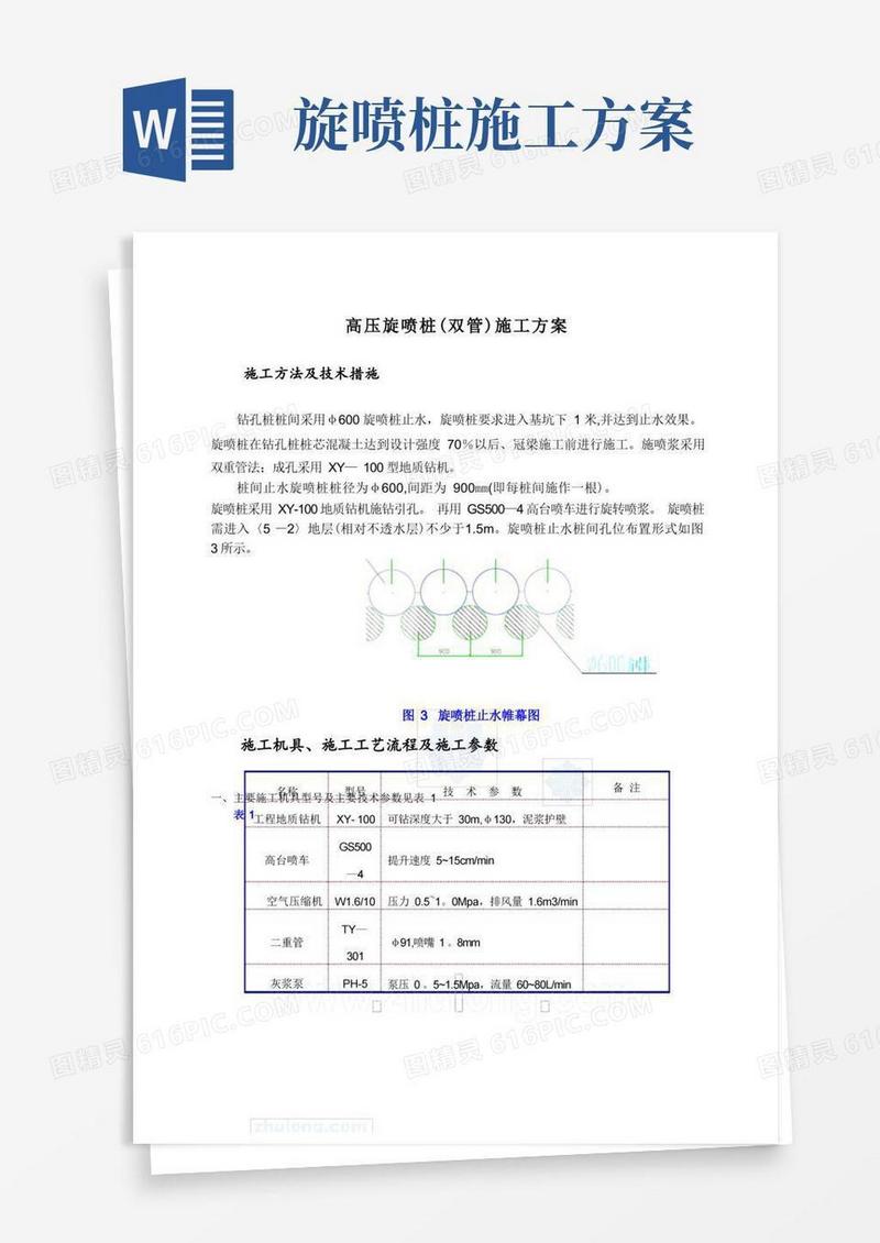 高压旋喷桩(双管)施工方案