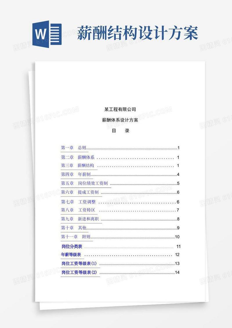 工程公司薪酬体系设计方案