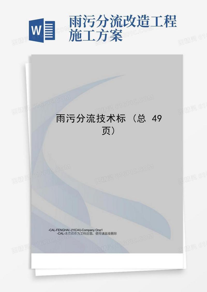 雨污分流技术标(总49页)