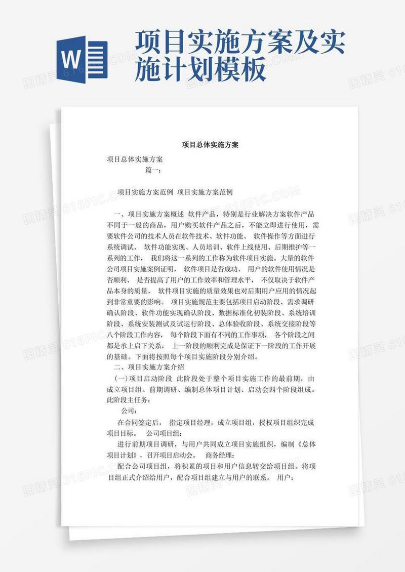 项目总体实施方案