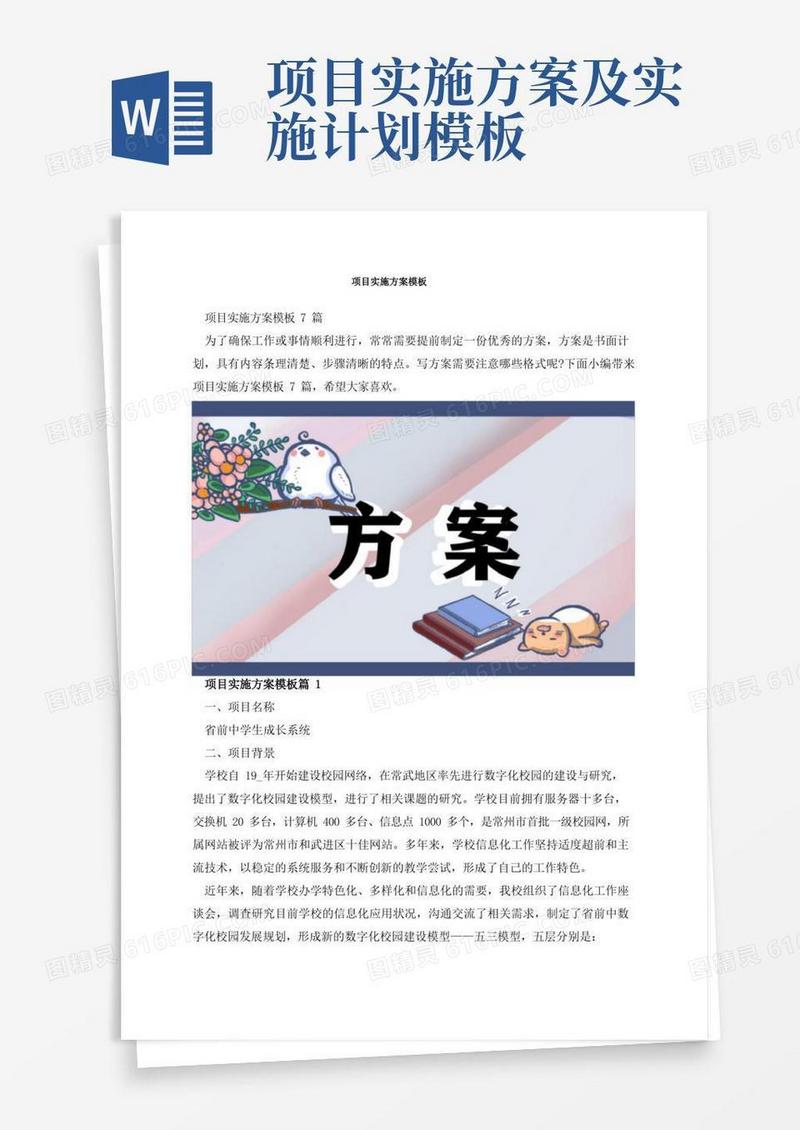 项目实施方案模板