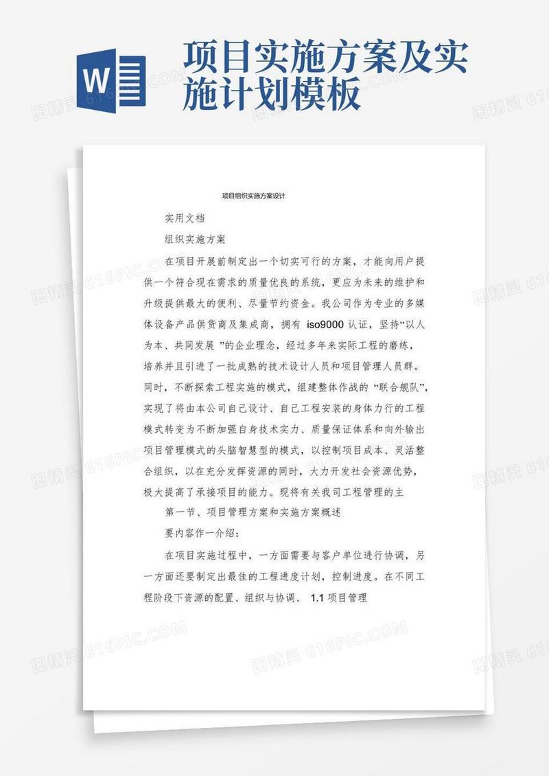 项目组织实施方案设计