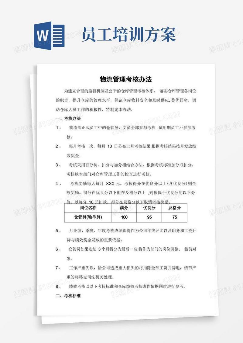 仓管员绩效考核办法