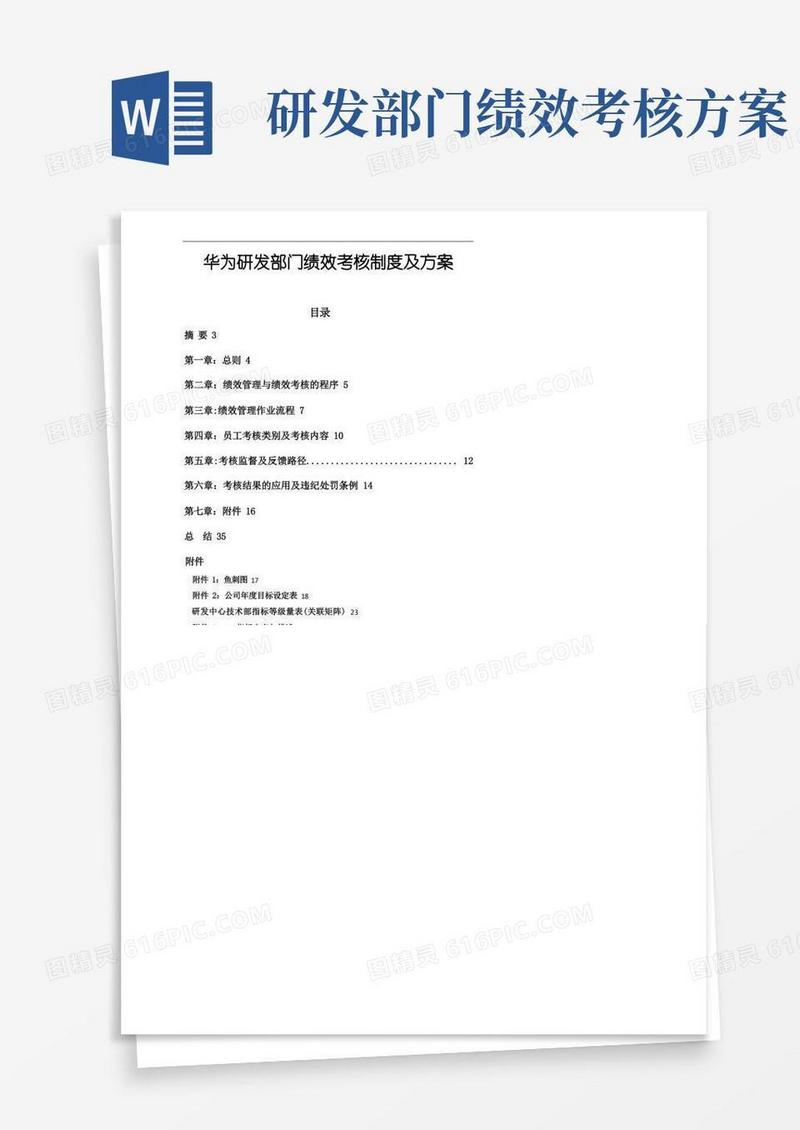 华为研发部门绩效考核制度及方案(经典)