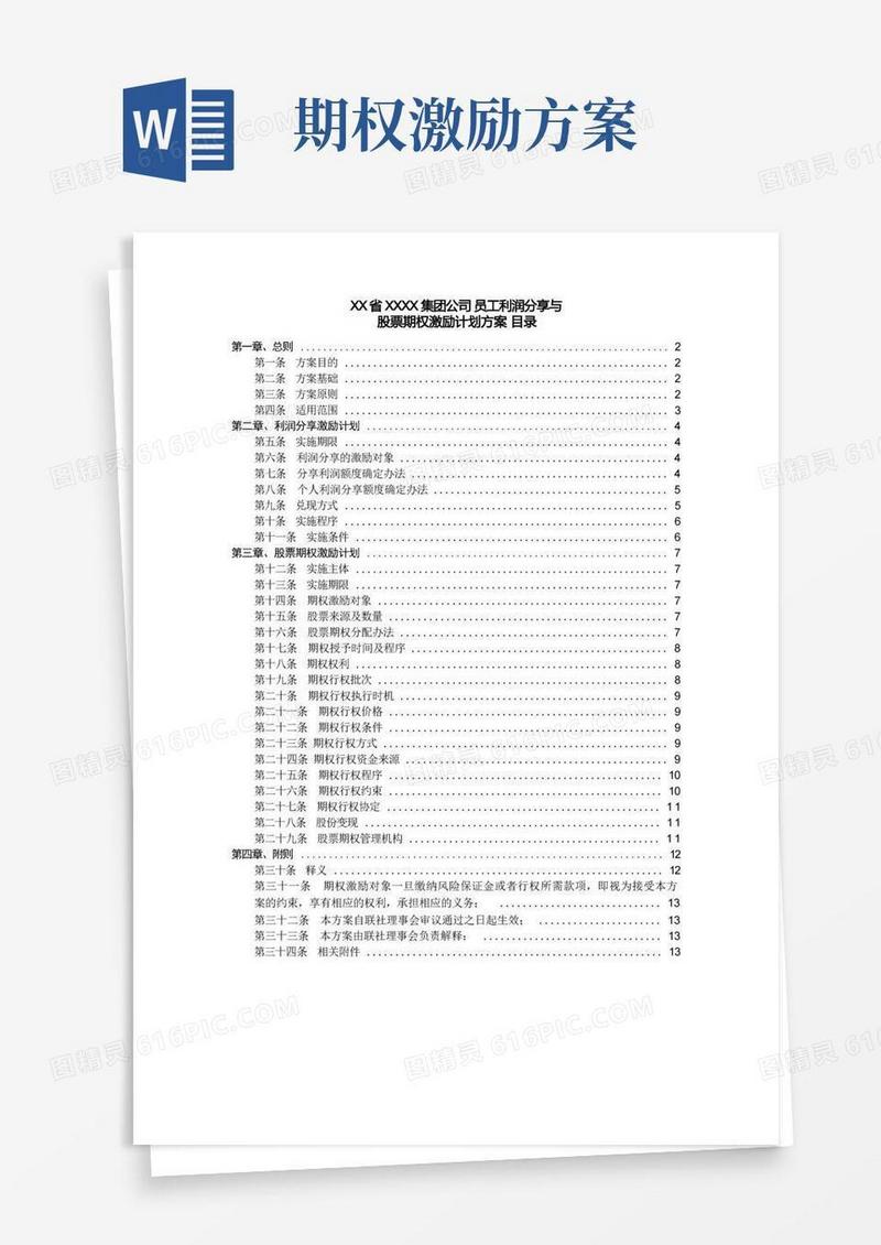 员工利润分享与股票期权激励计划方案