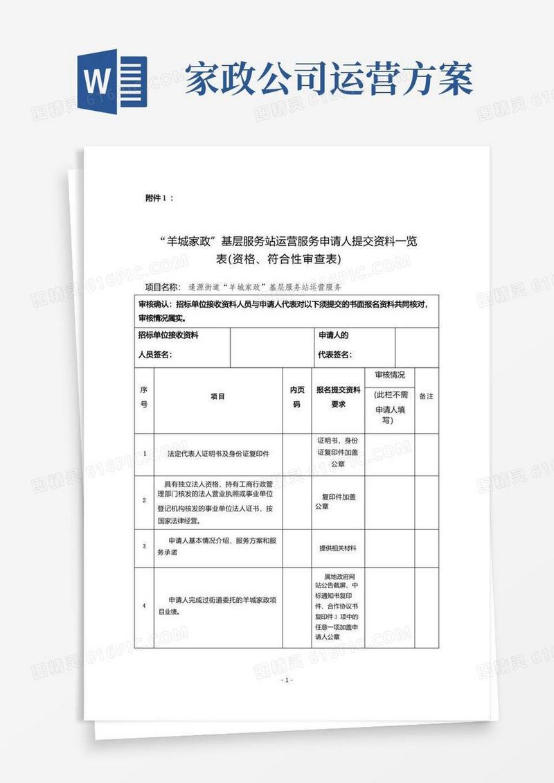 家政服务运营方案_附件