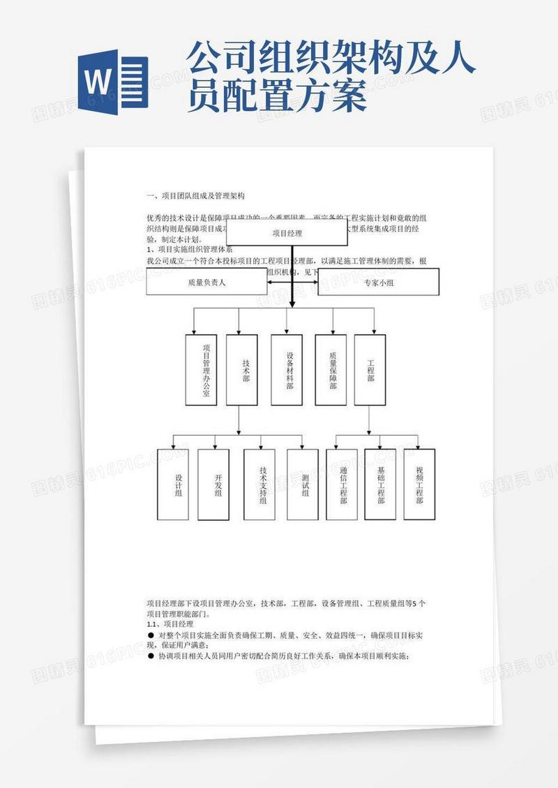 (完整版)项目团队实施及人员配置