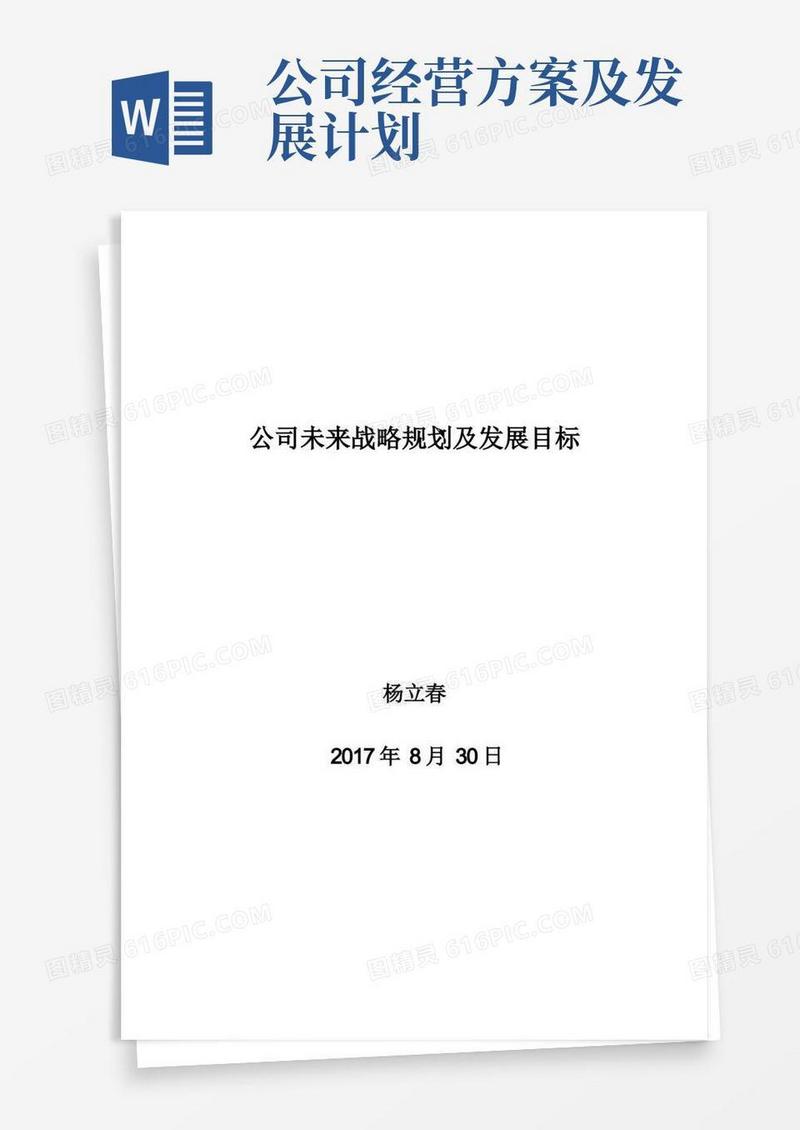 公司未来战略规划及发展目标