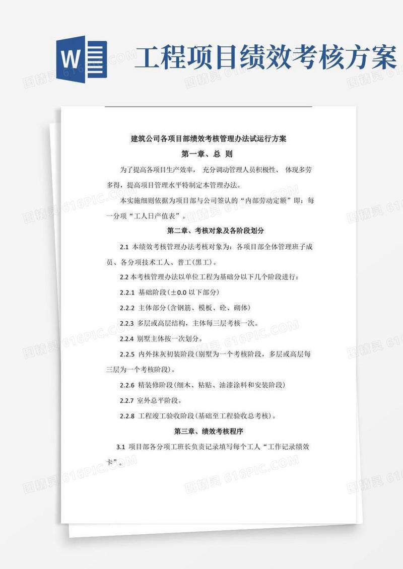 建设项目绩效考核管理办法实施细则