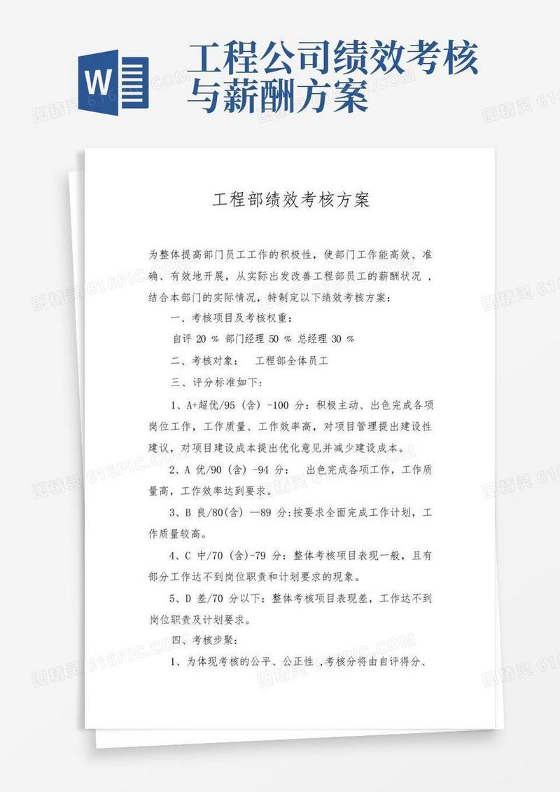 工程部绩效考核方案