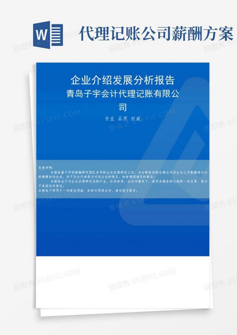 青岛子宇会计代理记账有限公司介绍企业发展分析报告