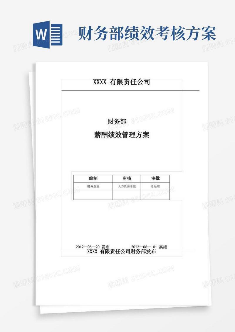 财务部薪酬绩效管理方案
