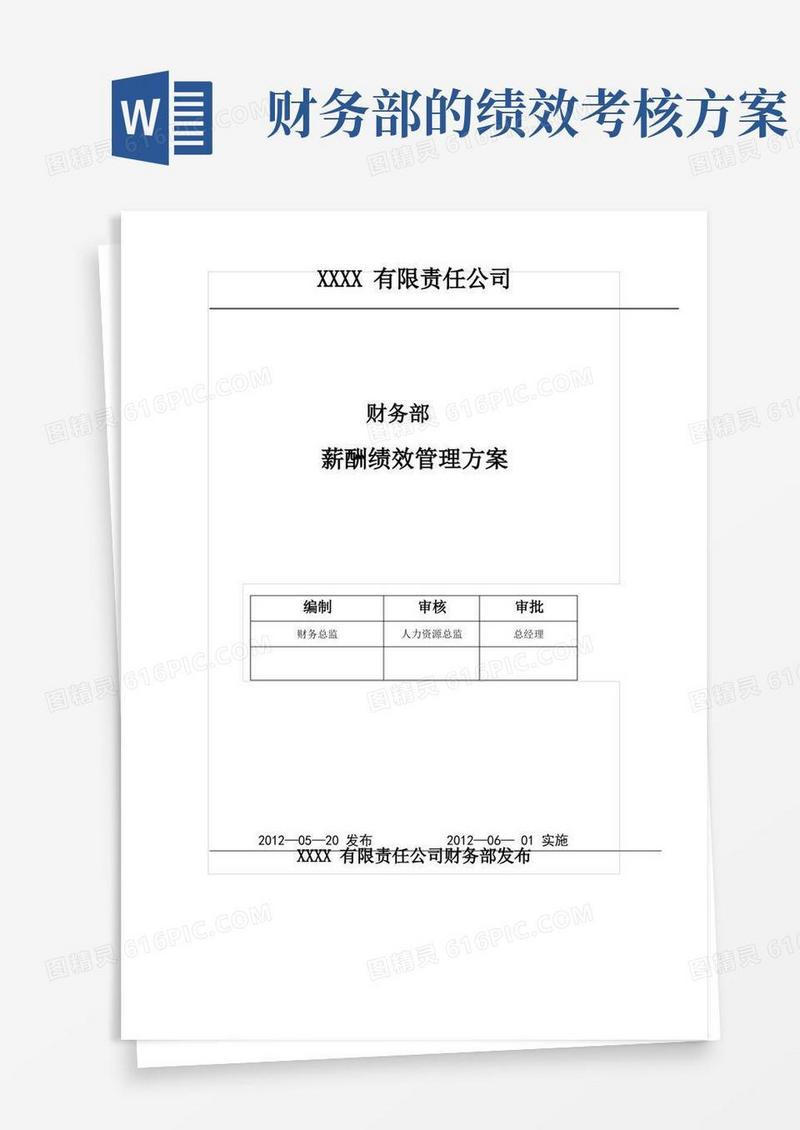 财务部薪酬绩效管理方案