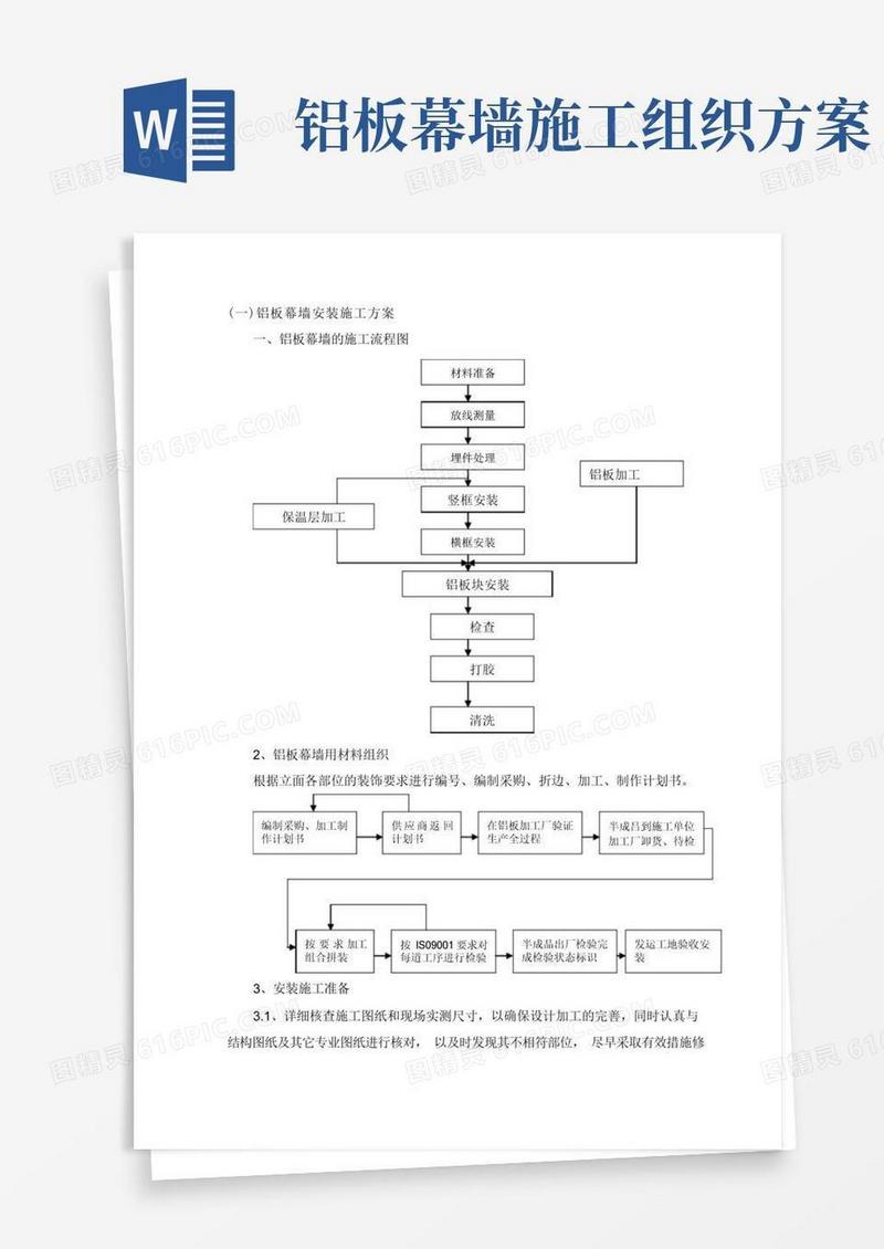 铝板幕墙安装施工方案