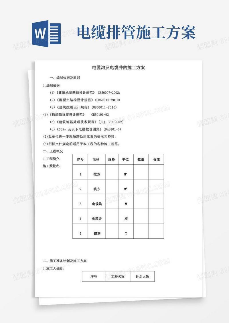 电缆沟及电缆井的施工方案
