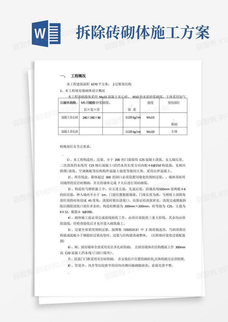 砖砌体工程施工方案
