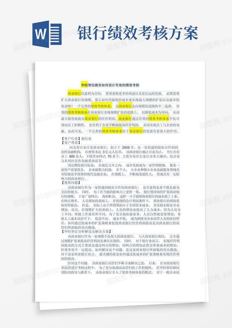 商业银行+绩效考核体系
