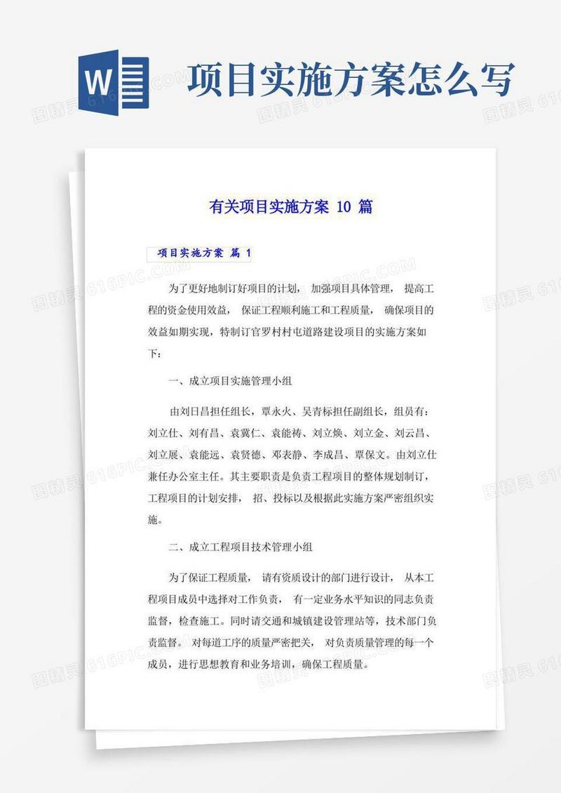 有关项目实施方案10篇