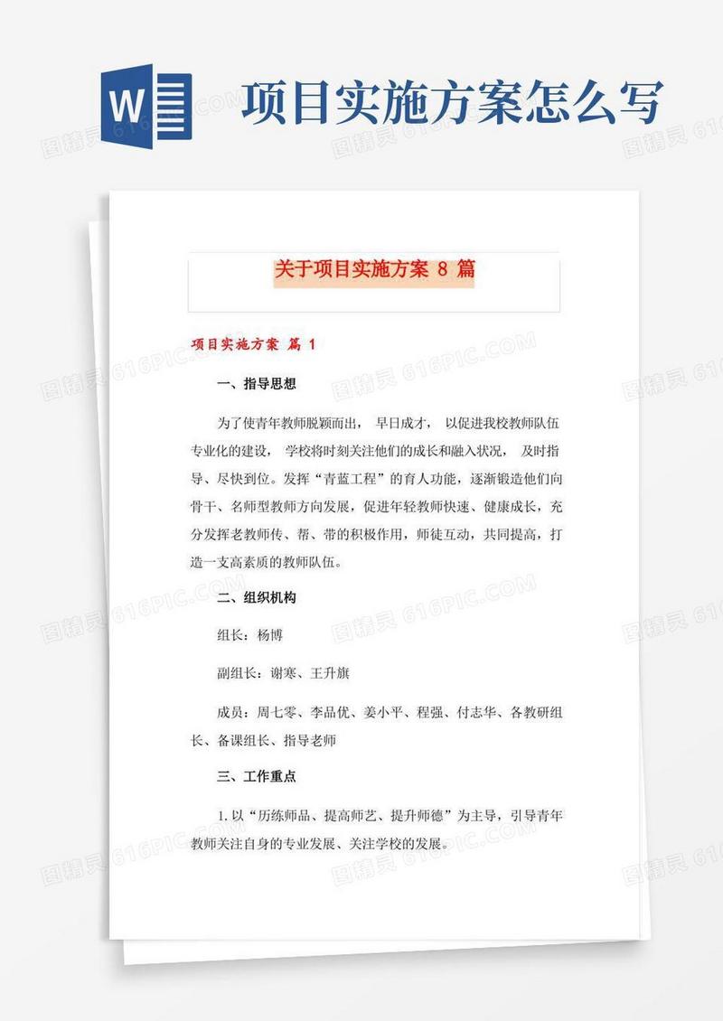 关于项目实施方案8篇