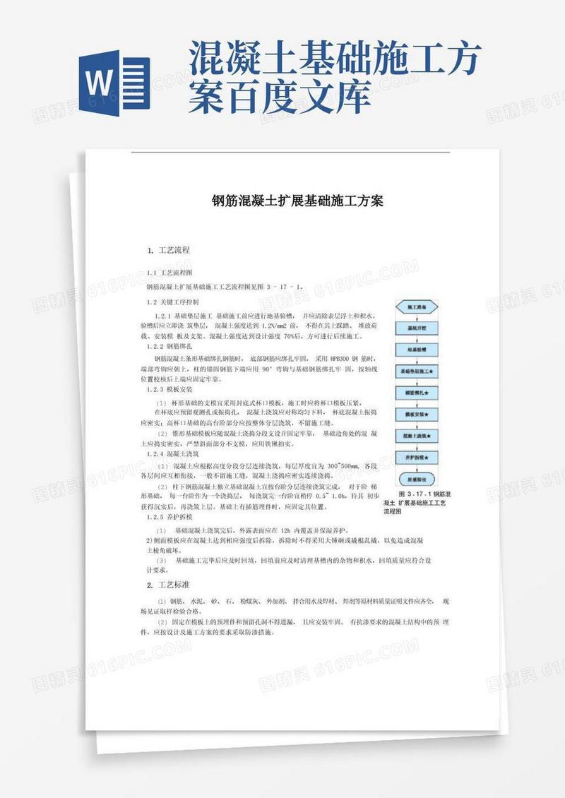 钢筋混凝土扩展基础施工方案