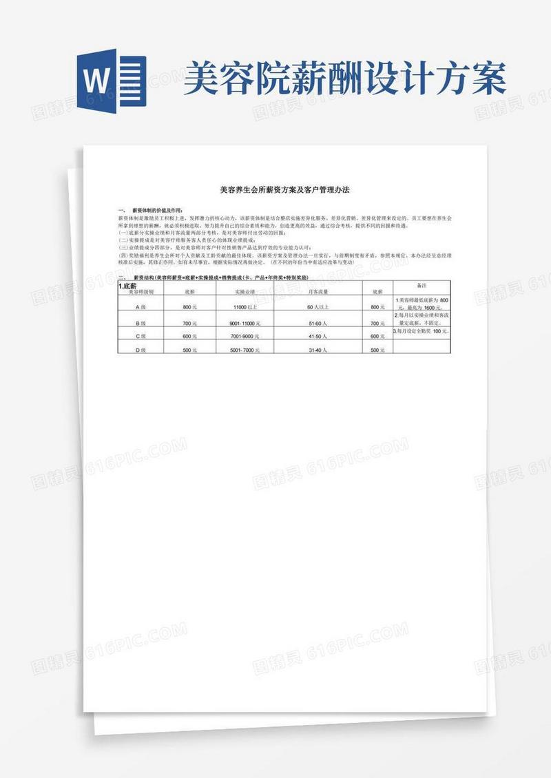 美容养生会所薪资方案及客户管理方法