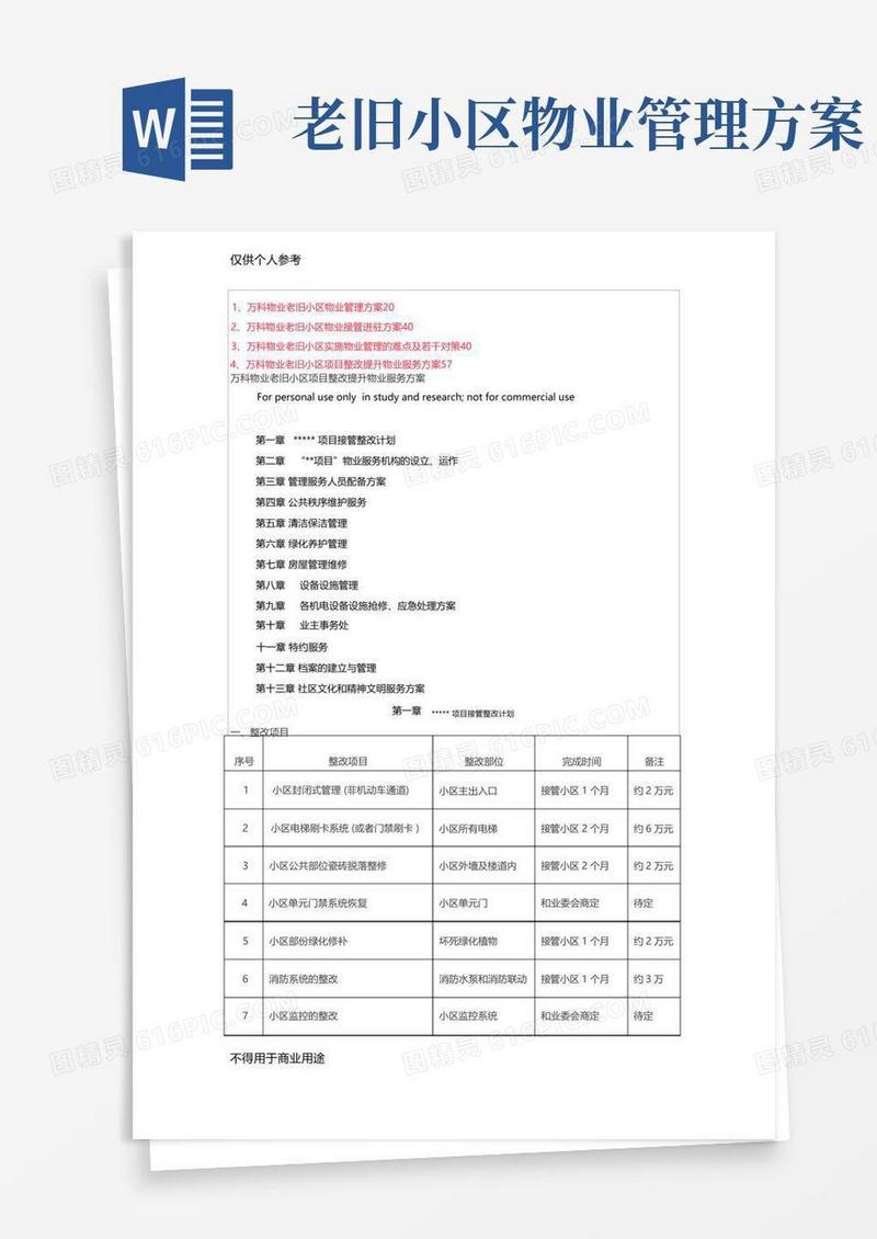 万科物业管理方案
