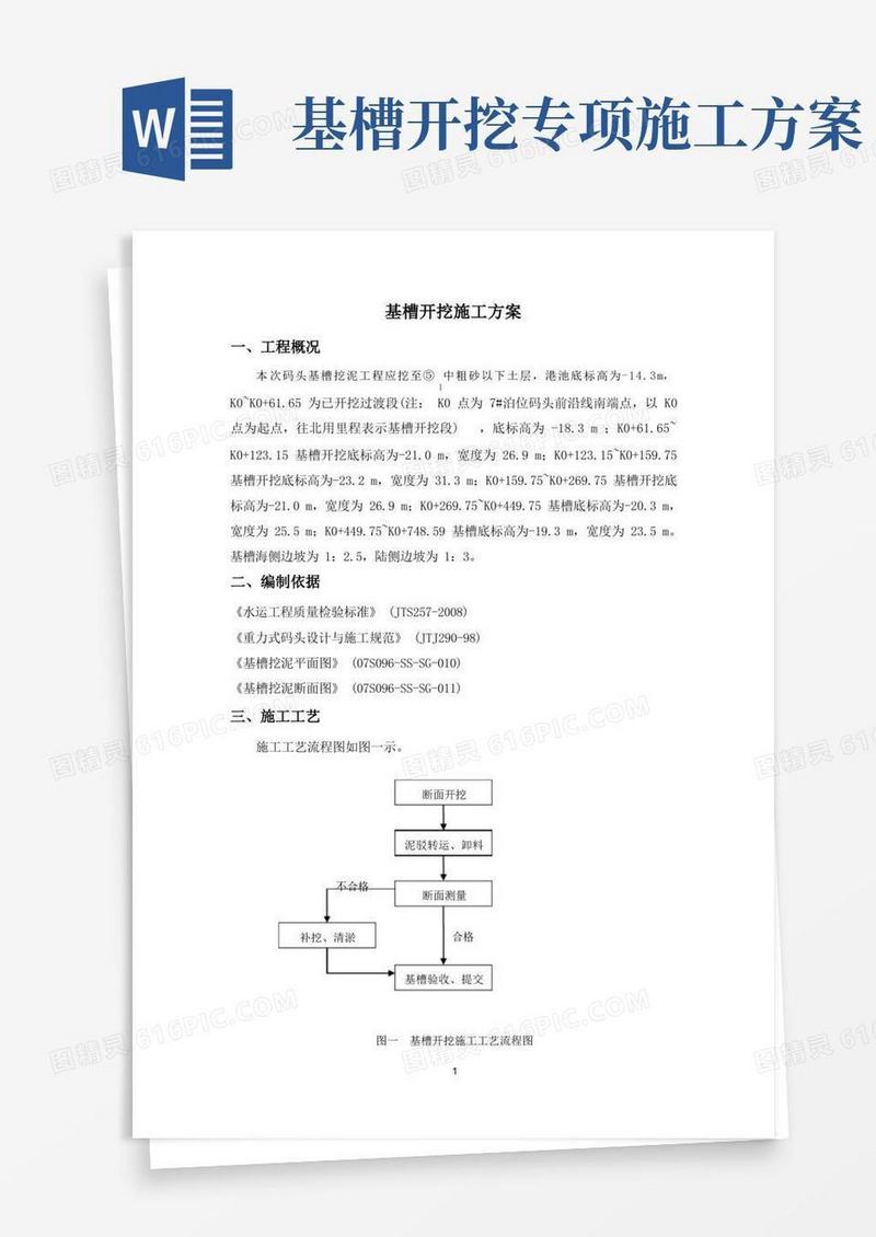 基槽开挖施工方案