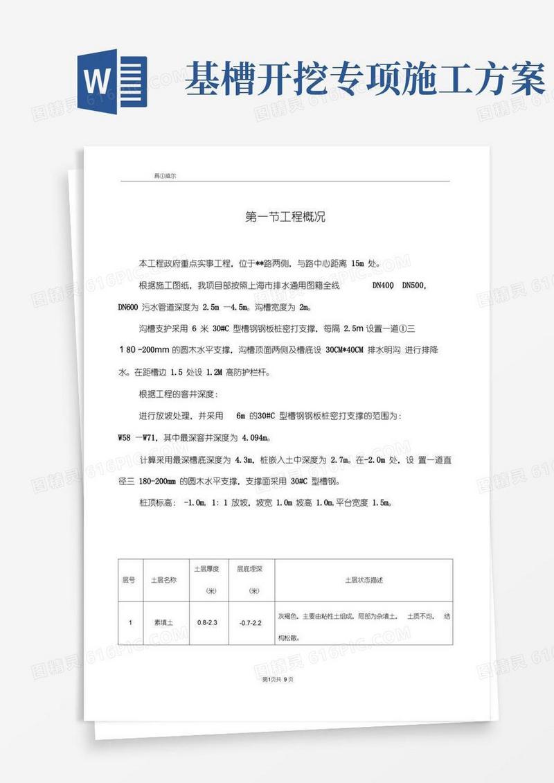(完整版)沟槽土方开挖施工方案-