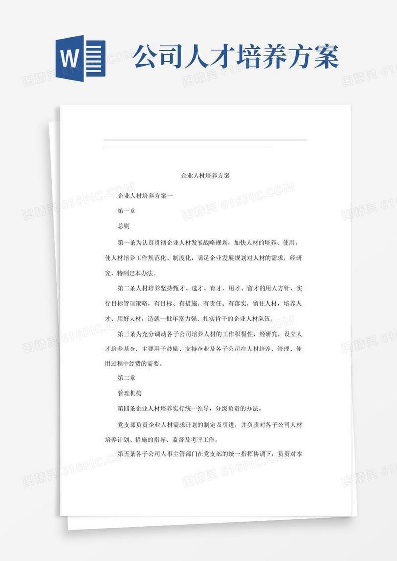 企业人才培养方案