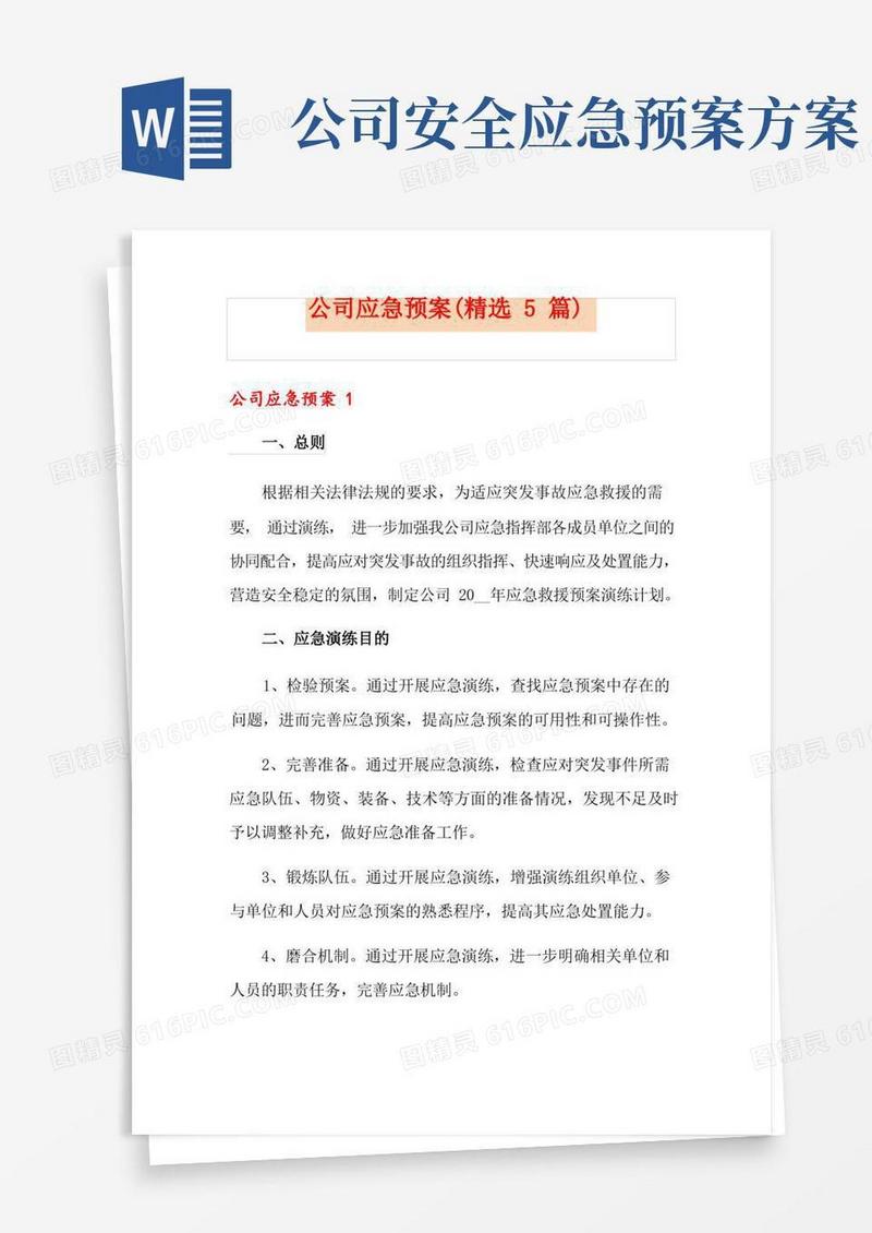 公司应急预案(精选5篇)