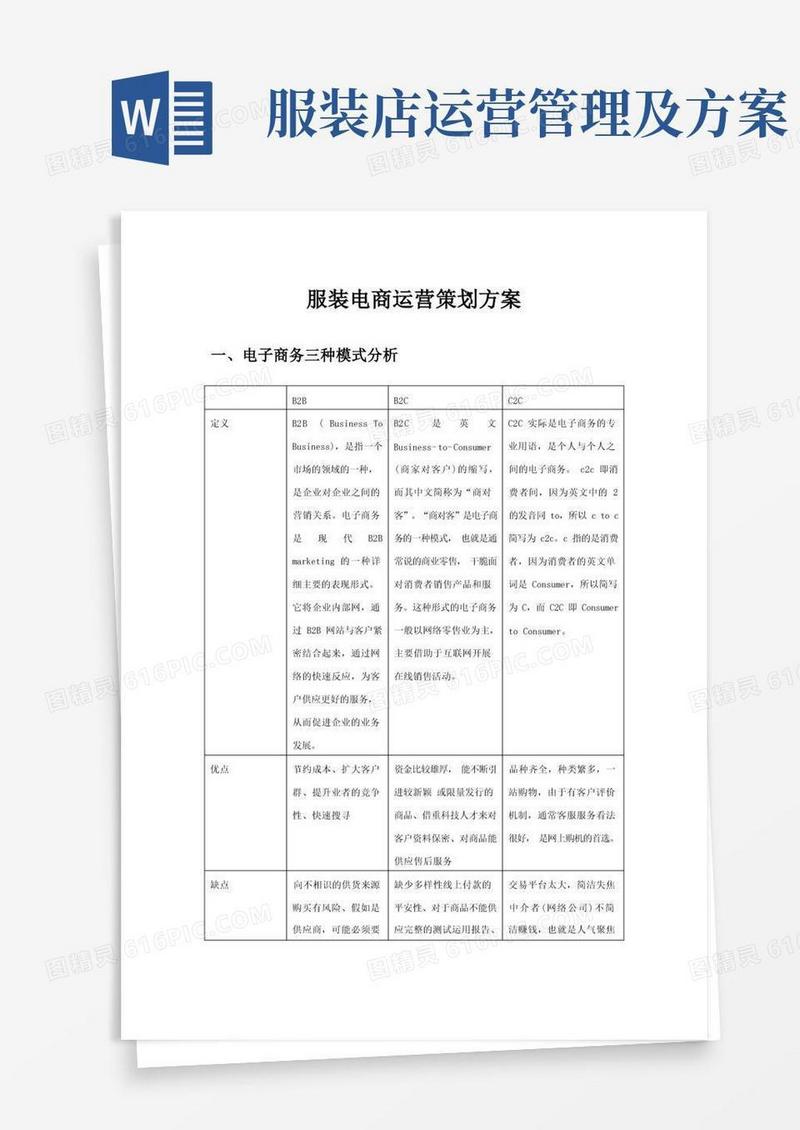 服装电商运营策划方案