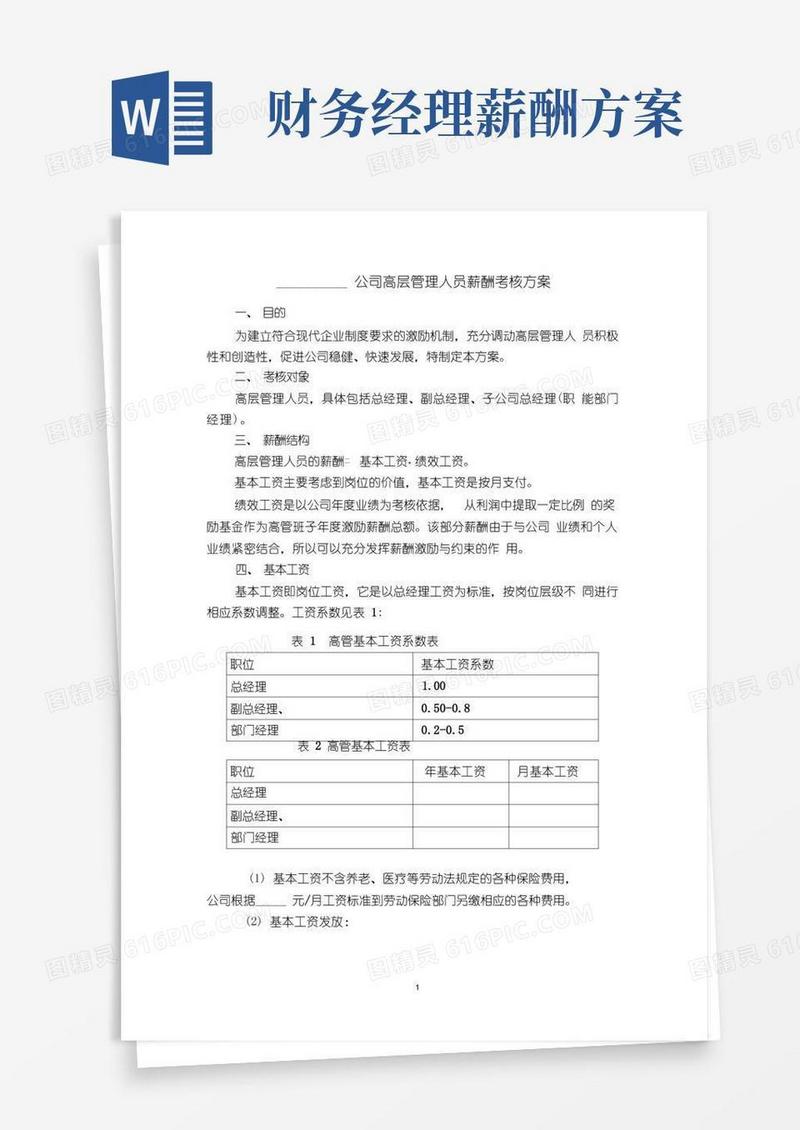 (完整版)高管人员薪酬方案