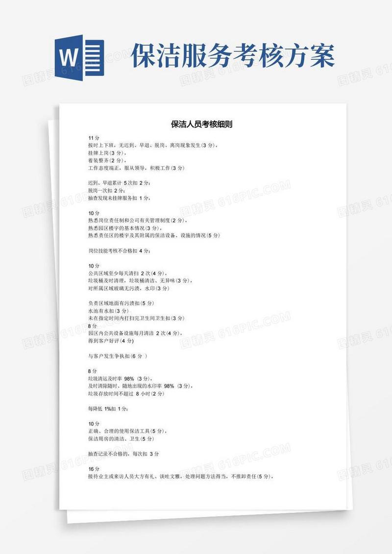 保洁考核细则