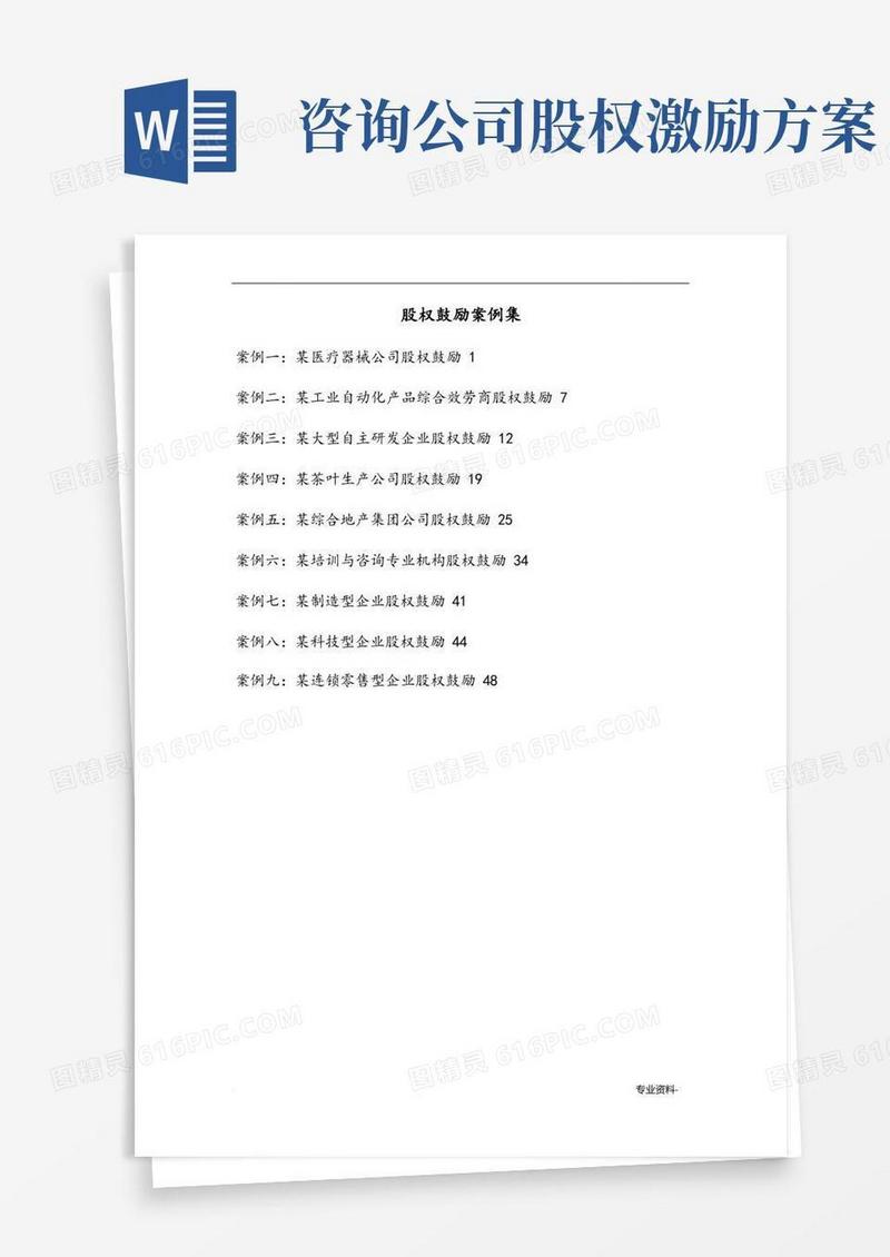 股权激励案例集
