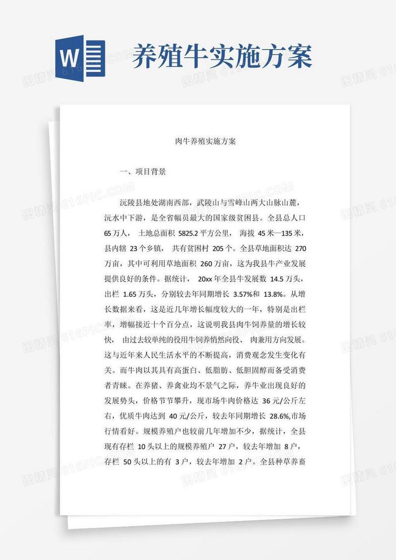 肉牛养殖实施方案【精编版】