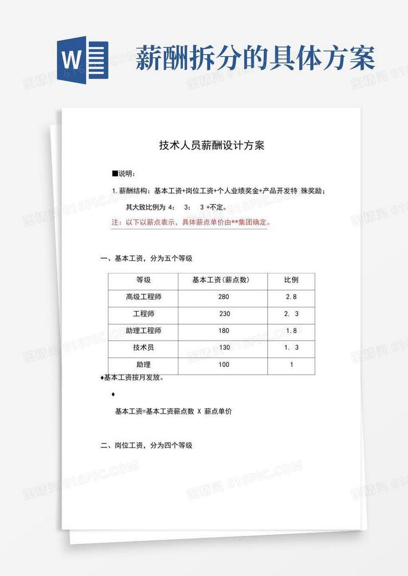 技术人员薪酬设计方案