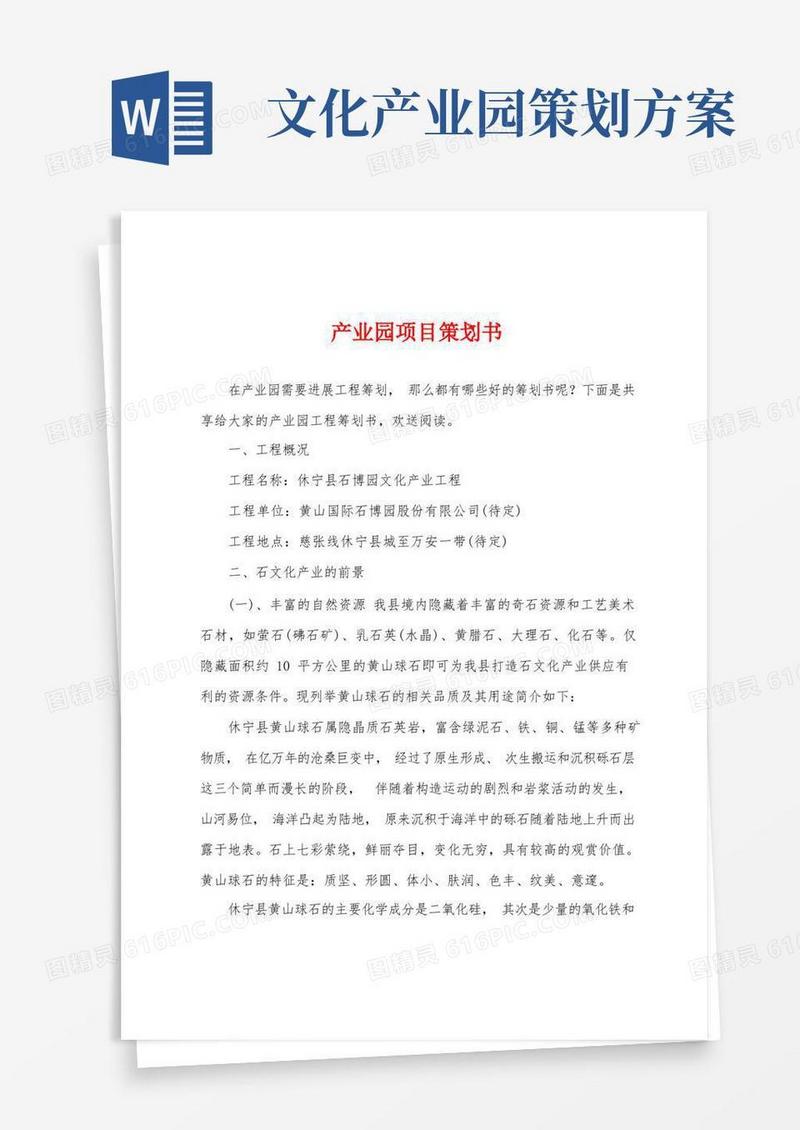产业园项目策划书