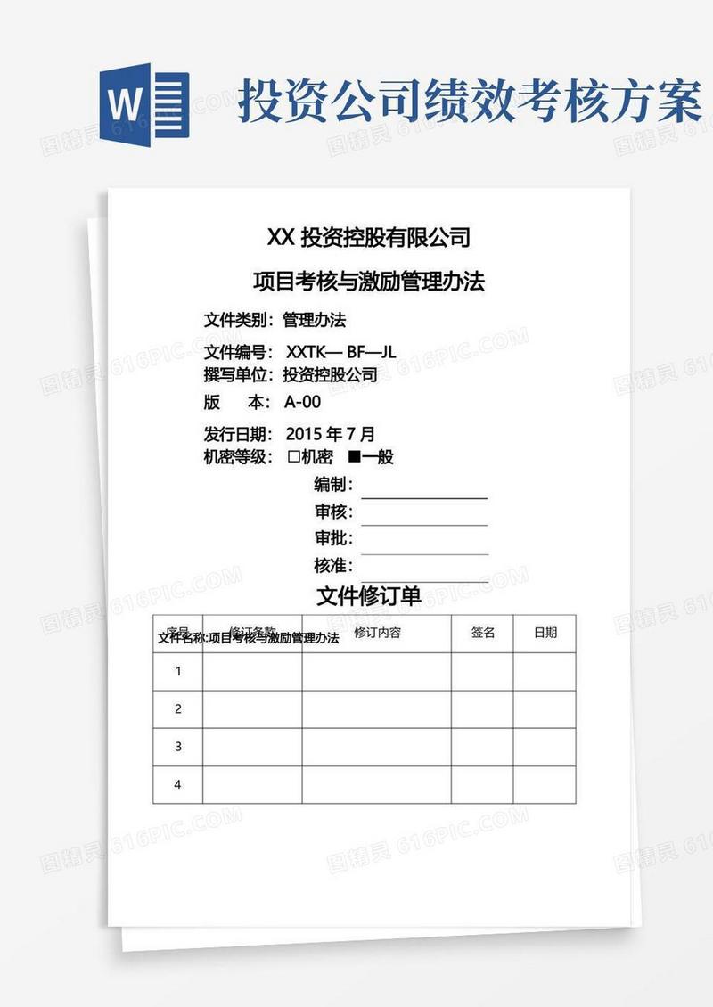投资公司项目考核与激励制度