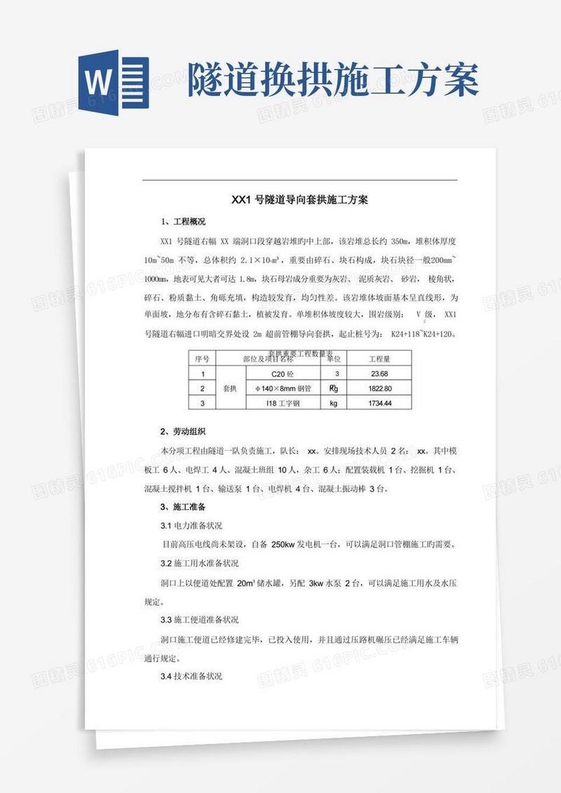 隧道进口套拱专项施工方案