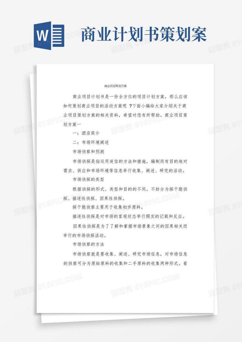 商业项目策划方案
