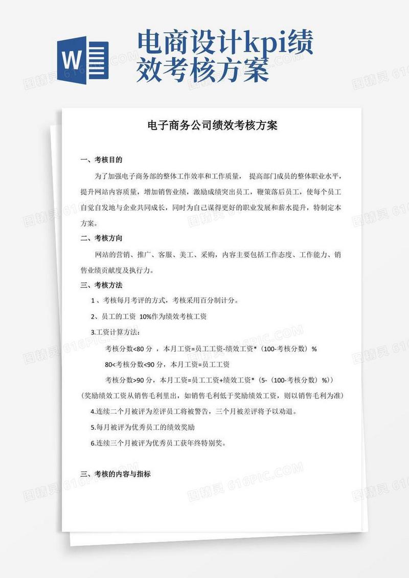 (完整版)电商员工绩效考核方案